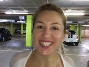 French - Chica francesa es follada en un estacionamiento